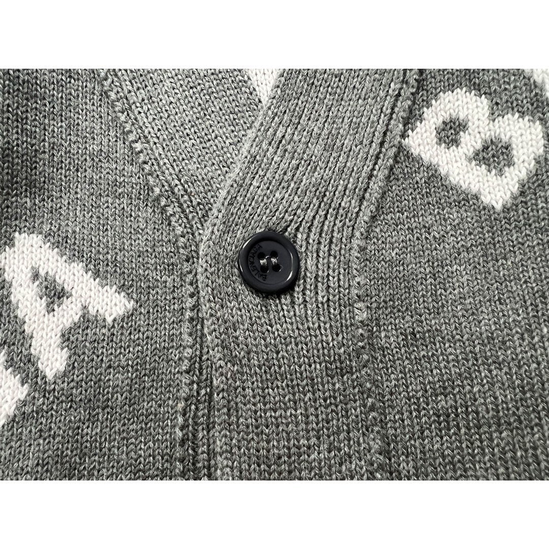 Balenciaga All-Over Logo Cardigan "Grey-White"