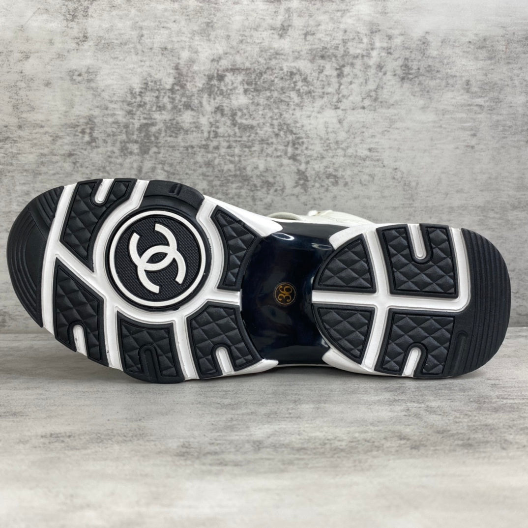 Chanel Interlocking CC High-Top Strap "White-Black"