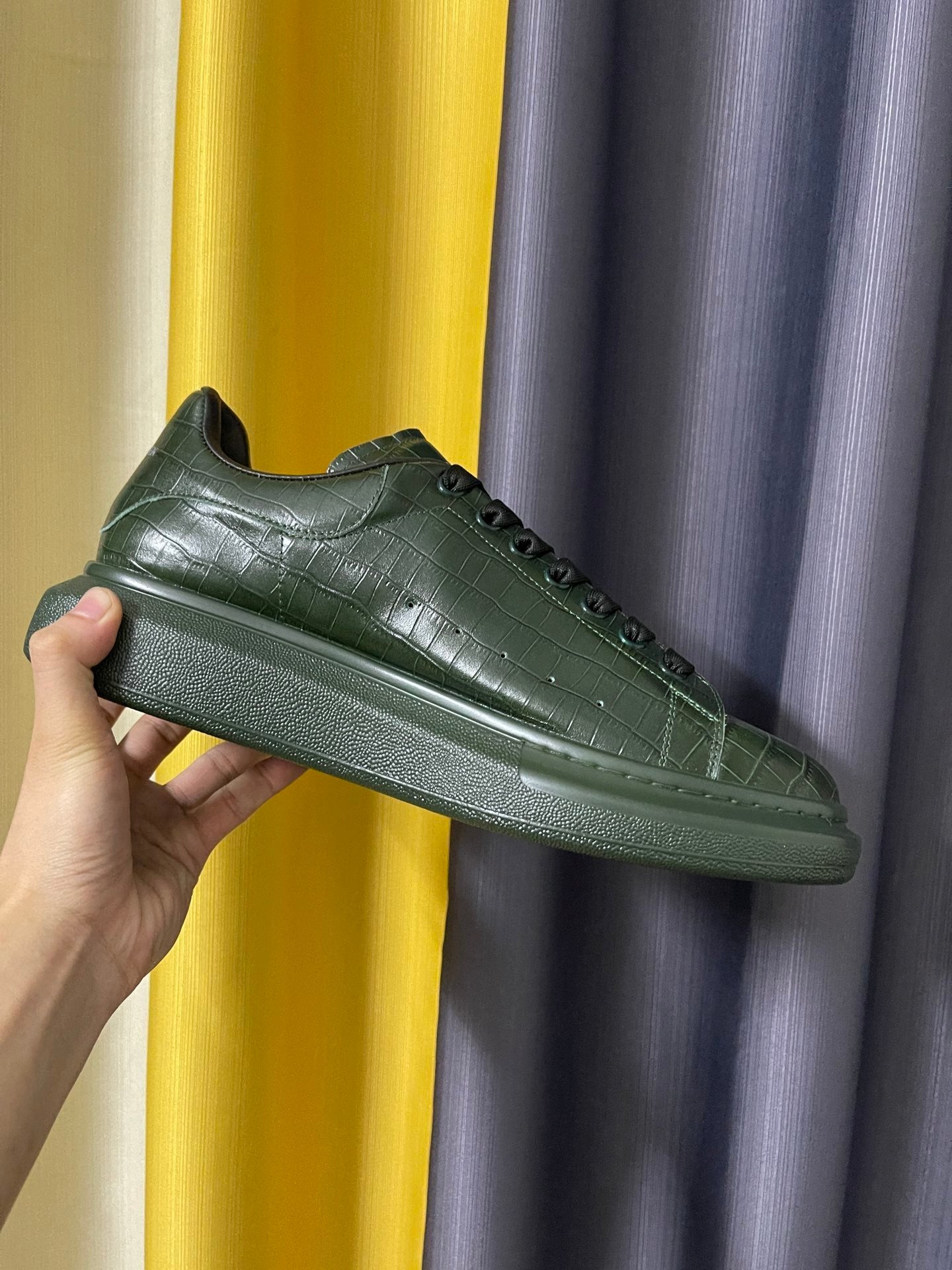 Alexander McQueen Oversized "Deep Green Croc"