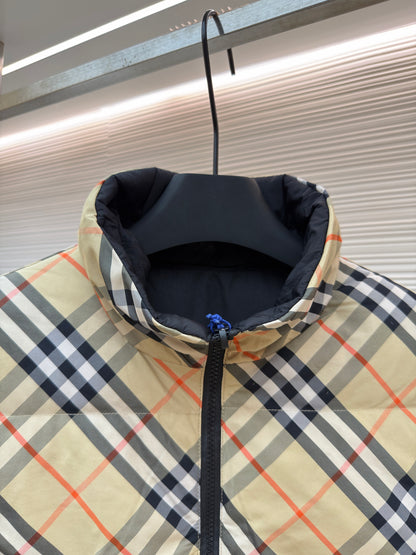 Burberry Reversible Check Down Vest "Black" and "Beige"