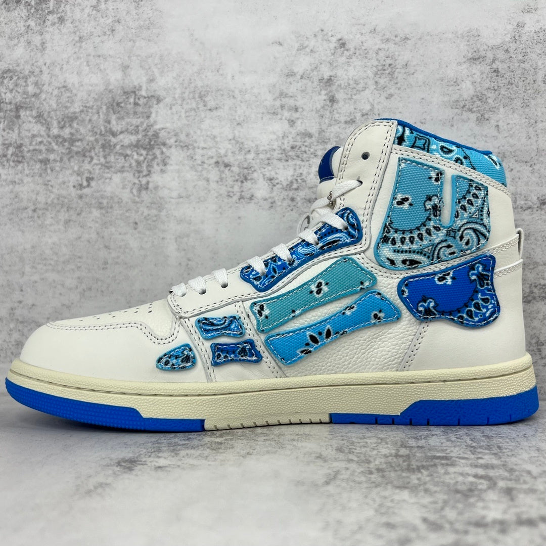 Amiri Skel Top High "White-Blue Bandana"