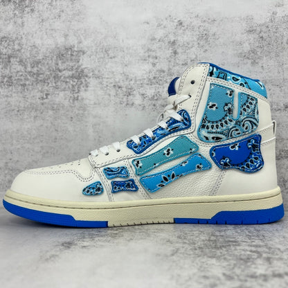Amiri Skel Top High "White-Blue Bandana"