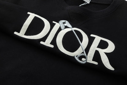 Dior x Judy Blame Safety Pin Logo Embroidered Sweatshirt "Black"