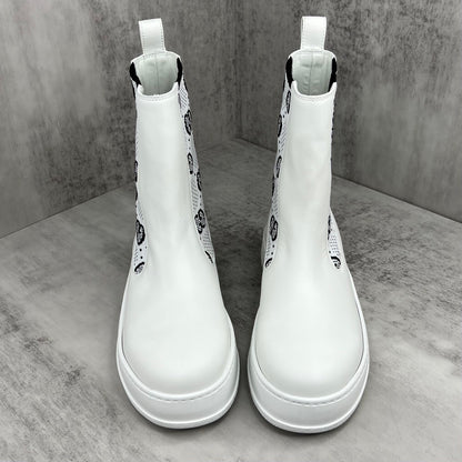 Gucci Leather Chelsea Boots "White"