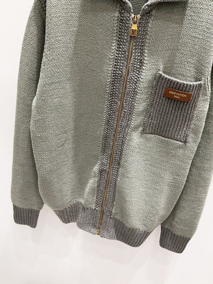Louis Vuitton Zippered Textured Overshirt "Cameo Green"