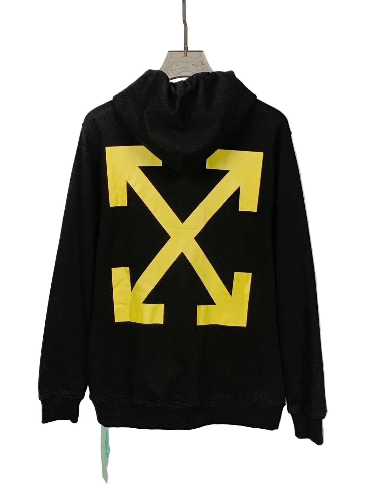 Off-White Arrow Caravaggio St. Fran Slim Hoodie "Black-Yellow"