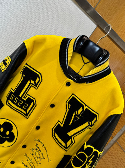 Louis Vuitton Leather Embroidered Varsity "Black-Yellow"