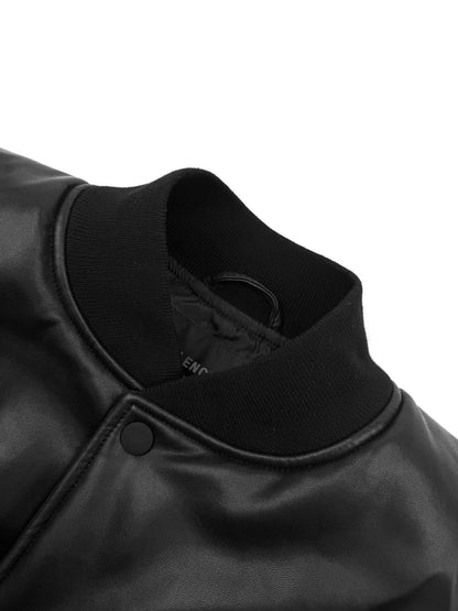Balenciaga Leather Bomber Jacket "Black"