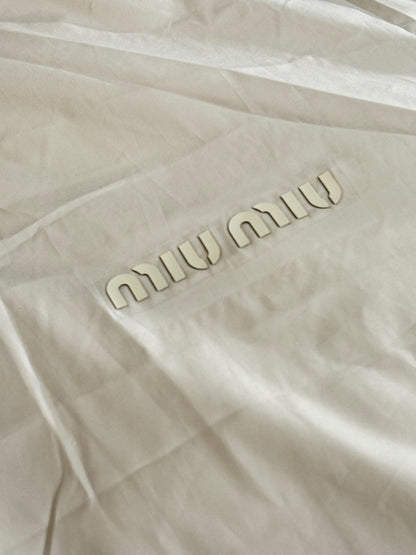 Miu Miu Reversible Technical Pongé Down Jacket "Beige/Blue"