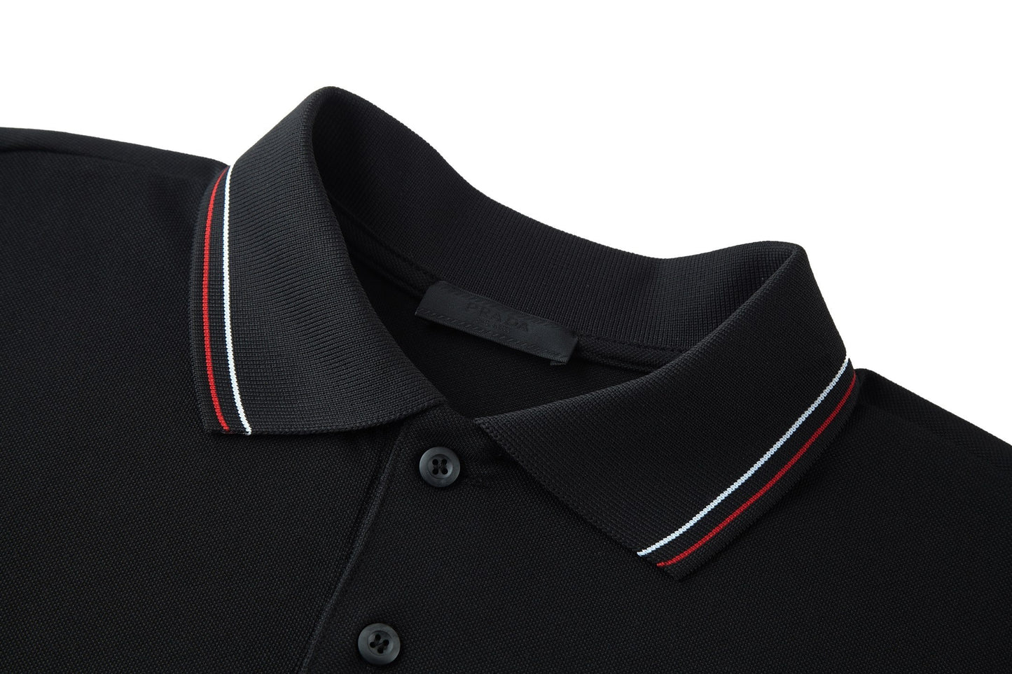 Prada Pique Polo T-Shirt "Black"