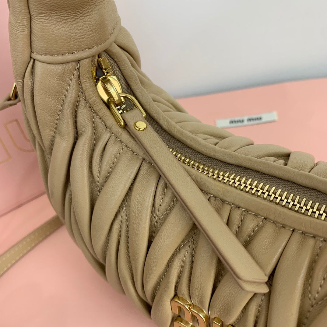 Miu Miu Wander Matelassé Nappa Leather Hobo Bag