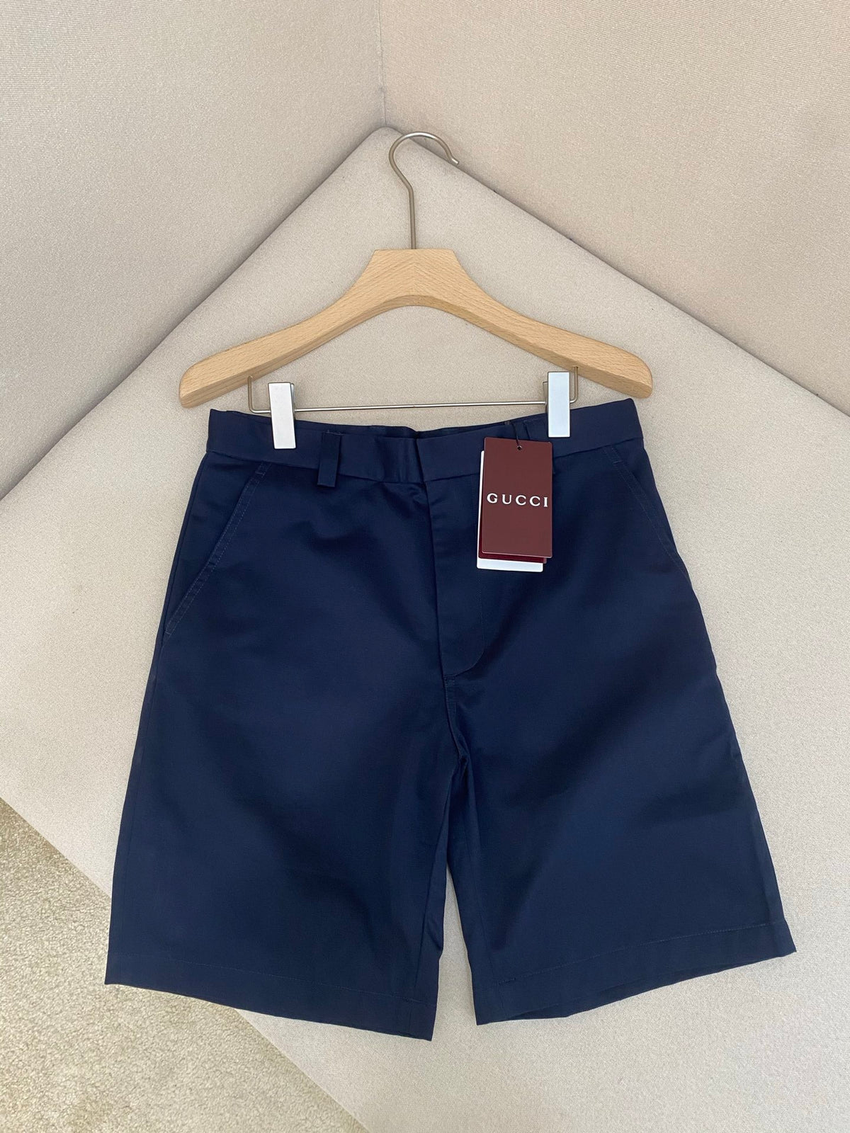 Gucci Compact Cotton Twill Shorts "Navy"