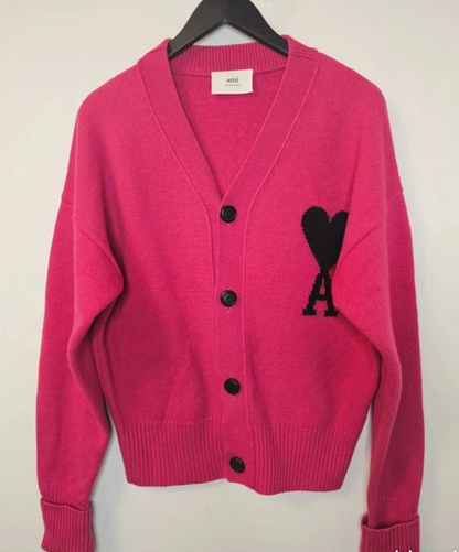 AMI Paris Ami De Coeur Cardigan "Pink"