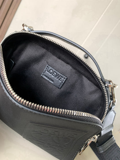 Loewe Mini Crossbody Camera Bag in Satin Calfskin "Black"