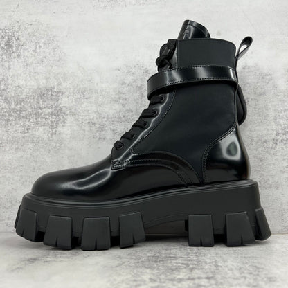 Prada Monolith Leather Boots "Black"