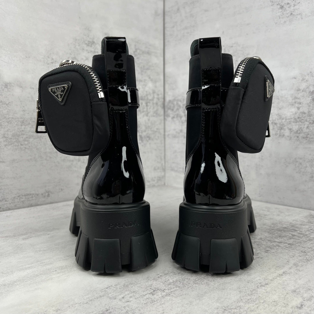 Prada Monolith Leather Boots "Black" V2