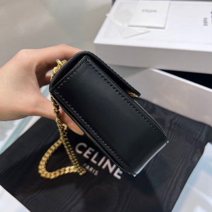 Celine Chain Shoulder Bag Claude in Shiny Calfskin