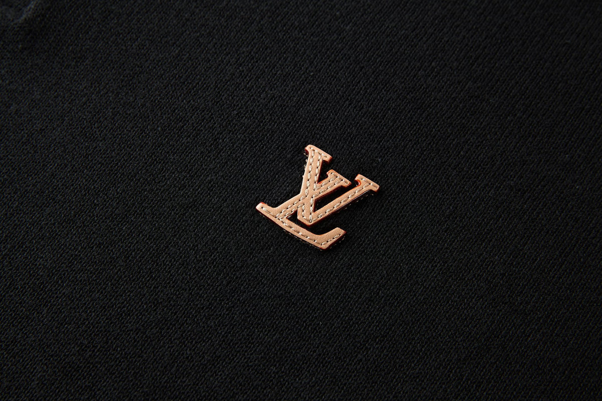 Louis Vuitton Short-Sleeved Polo Shirt With Signature "Black"