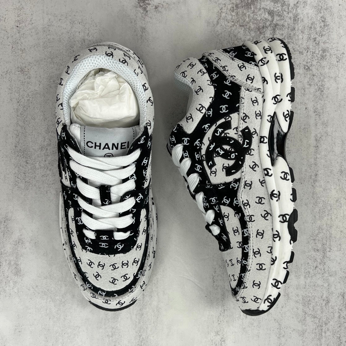 Chanel 22A "White-Black All Over Logo"