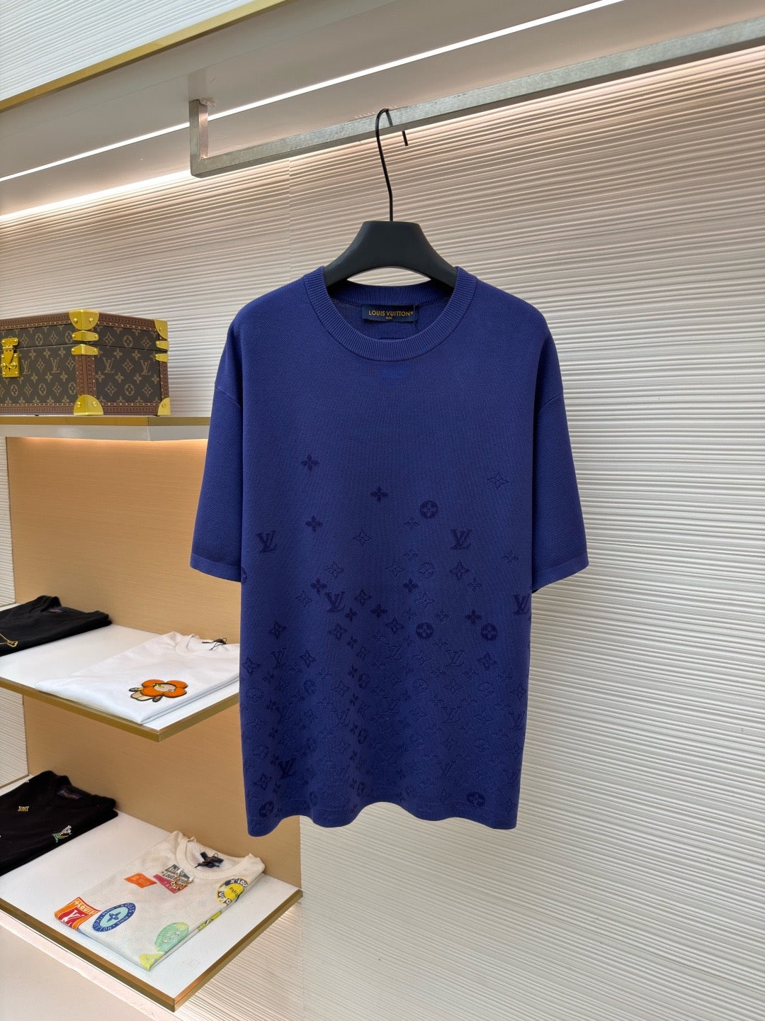 Louis Vuitton Gradient Signature Flock Print T-Shirt "Blue"