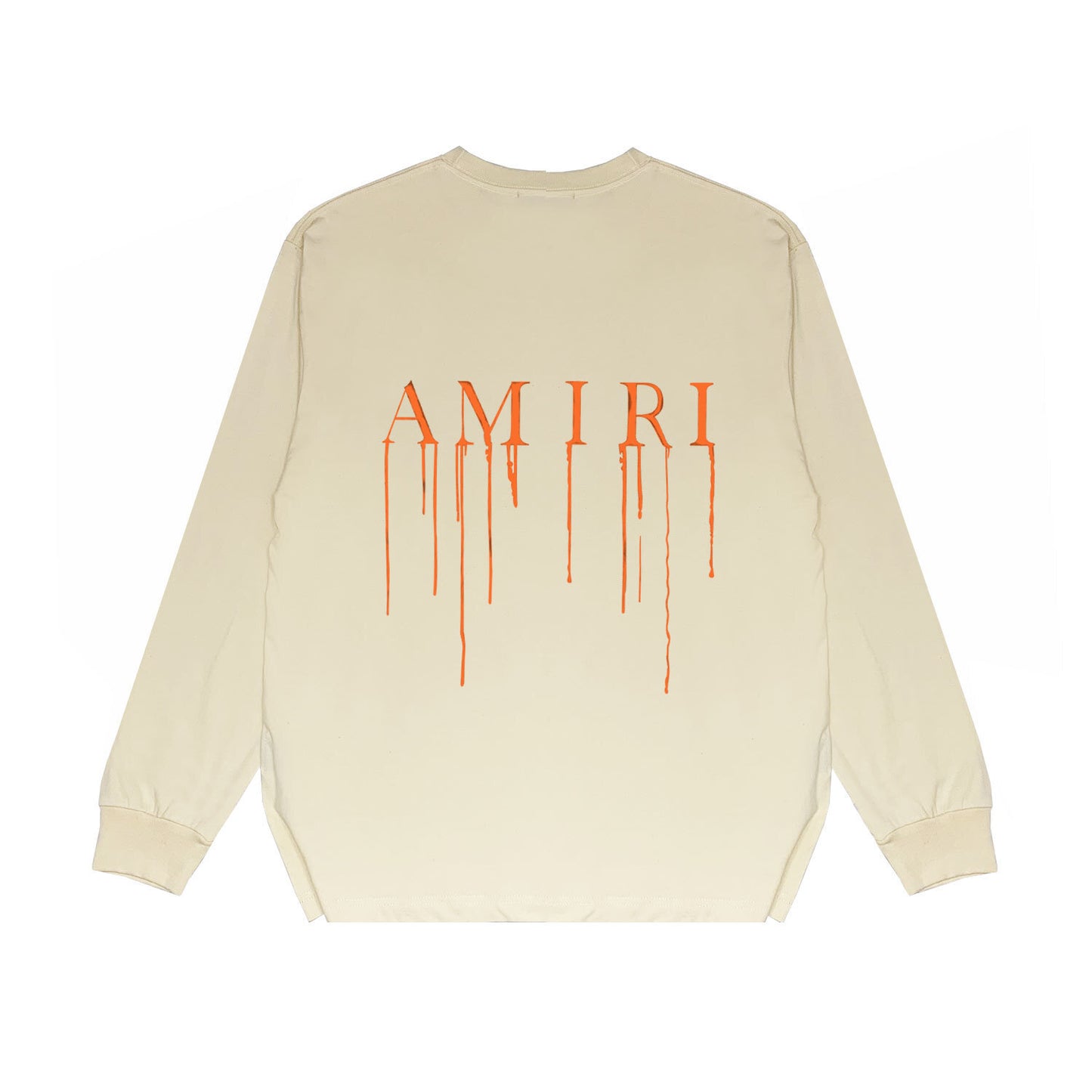 Amiri Paint Drip AM Logo Sweatshirt "Beige-Orange"