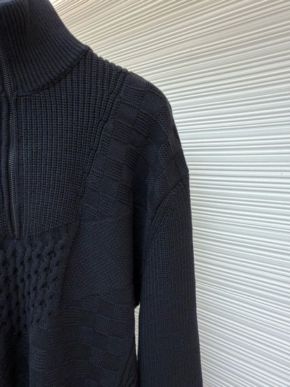 Louis Vuitton Half-Zip Knitted Signature Pullover "Black"