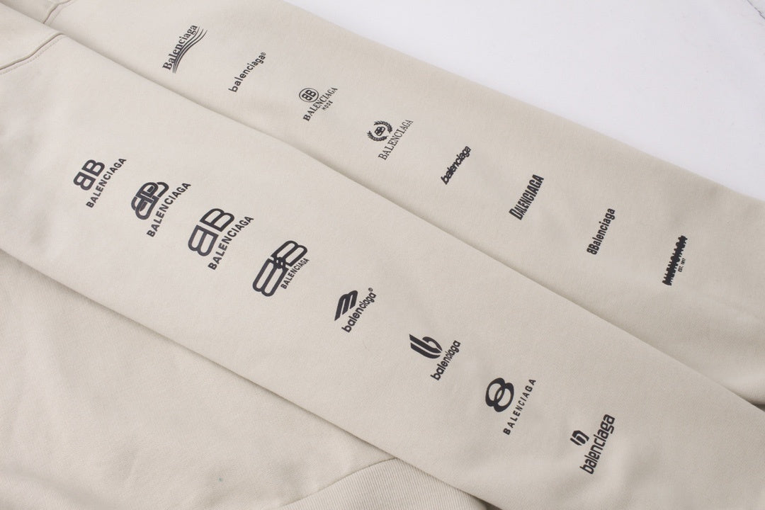 Balenciaga Archive Multi Logo Sweatshirt "Beige-Black"