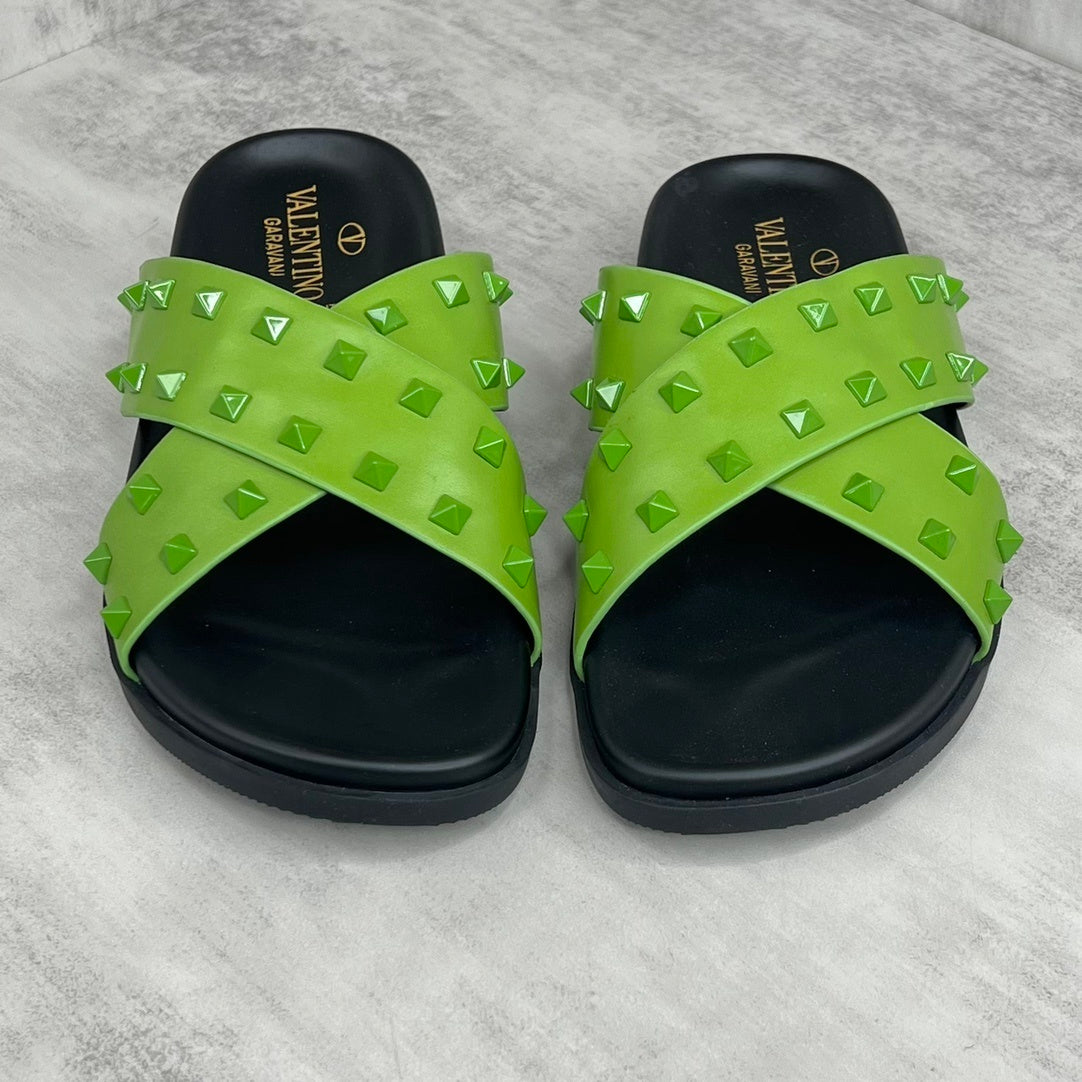 Valentino Garavani Rockstud Slides "Green-Black"