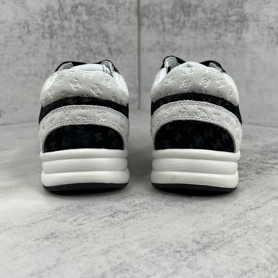 Chanel 22A "Grey-Black All Over Logo"