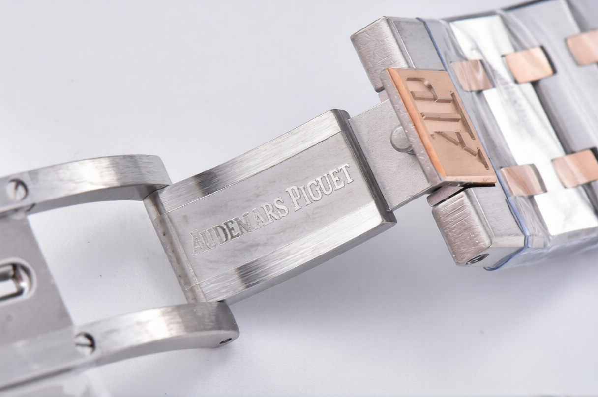Audemars Piguet Royal Oak 41mm Rose Gold and Steel White Dial