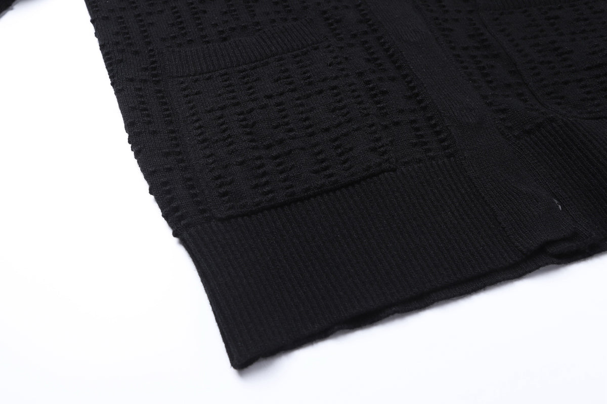 Fendi Black FF Cashmere and Wool Blend Cardigan "Black"