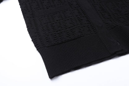 Fendi Black FF Cashmere and Wool Blend Cardigan "Black"