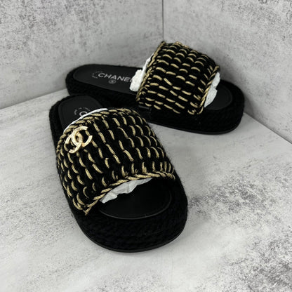 Chanel Slides "Black-Gold"