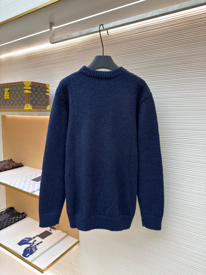 Louis Vuitton Embroidered Signature Long-Sleeved Crewneck "Navy"