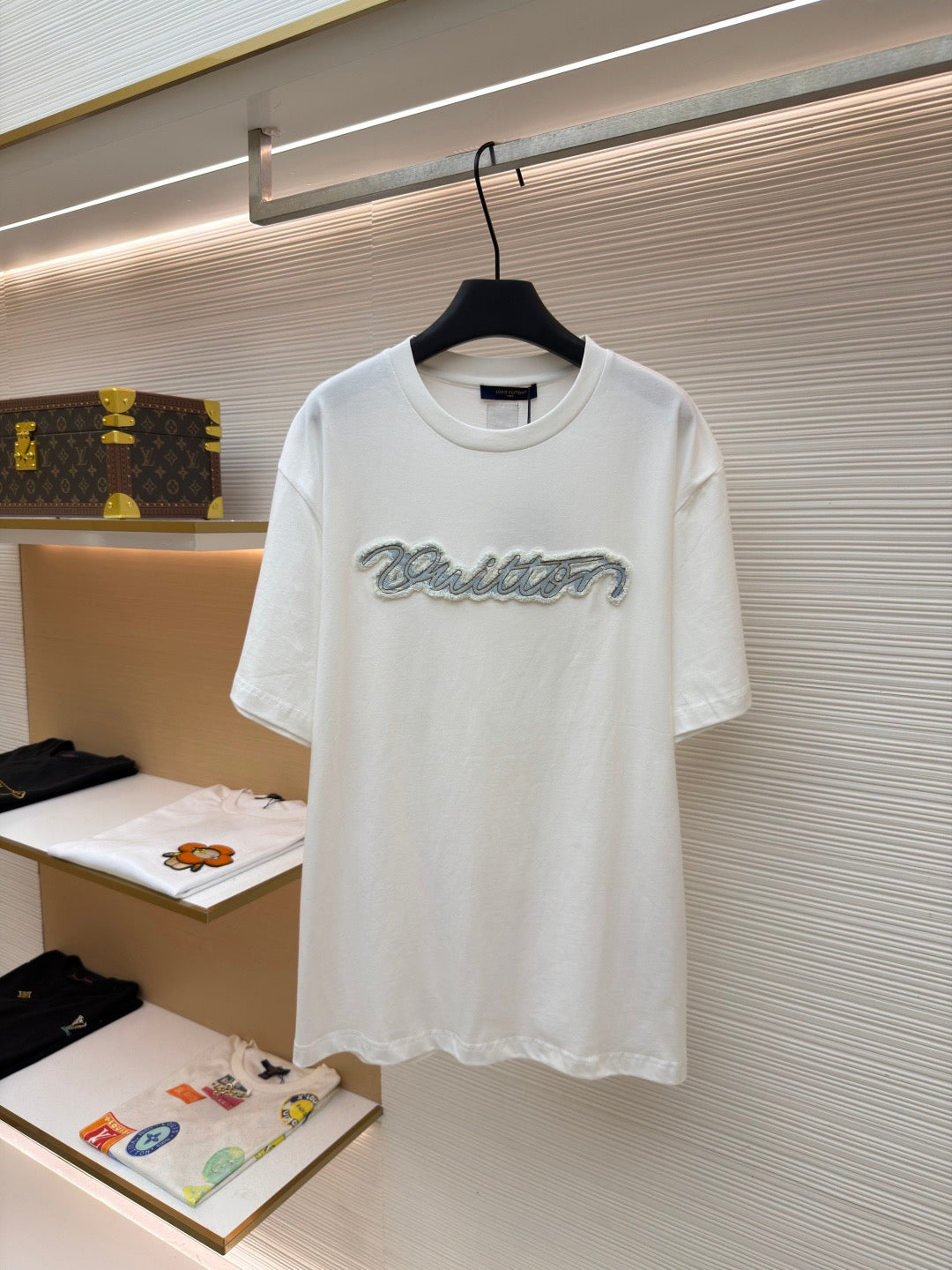 Louis Vuitton Denim Signature Short-Sleeved T-Shirt "Milky White"
