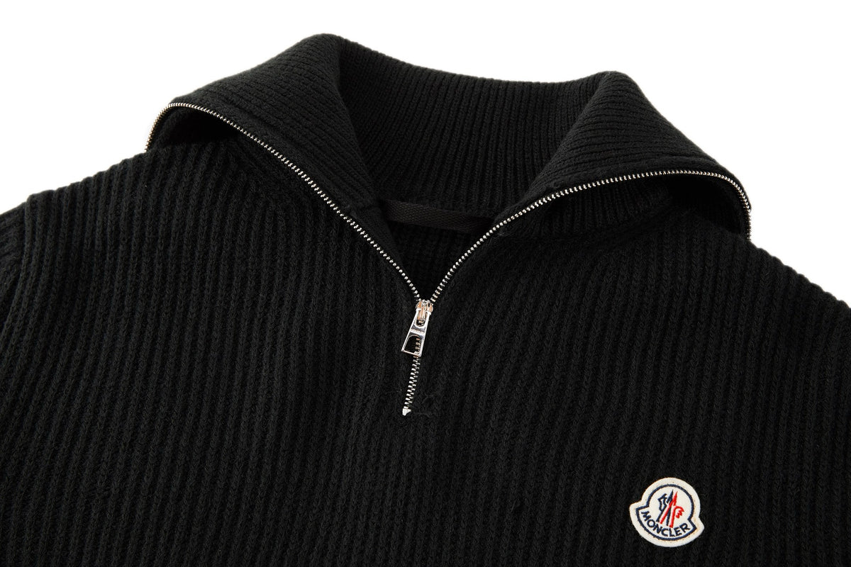 Moncler Logo Rib Wool Turtleneck "Black"