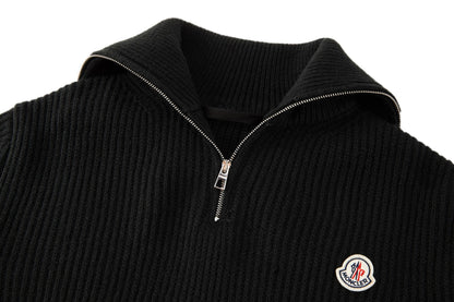 Moncler Logo Rib Wool Turtleneck "Black"