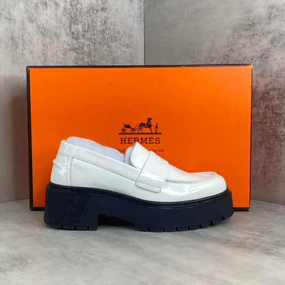 Hermes Leather Loafers "White"