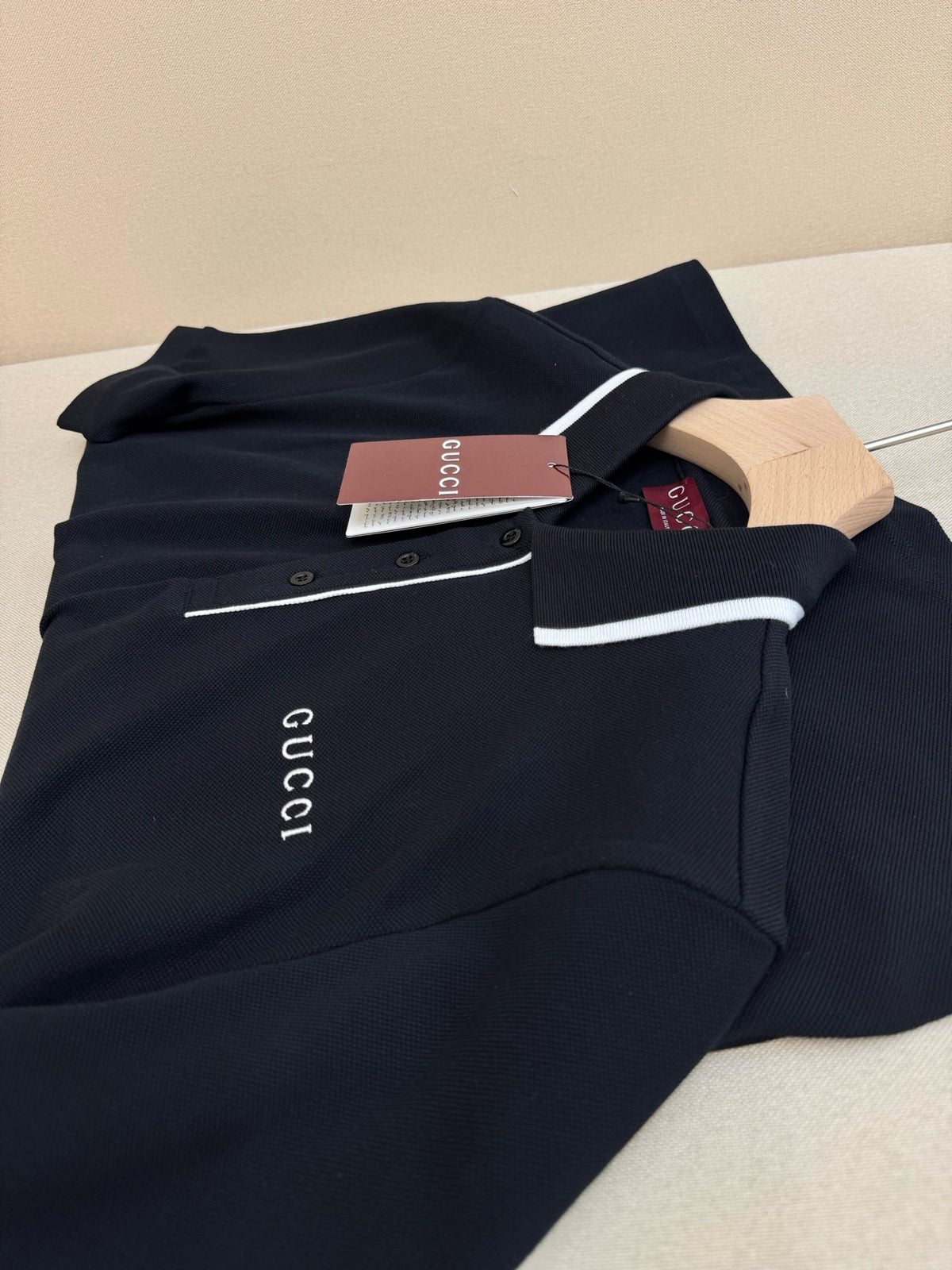 Gucci Cotton Piquet Polo T-Shirt with Embroidery "Black"