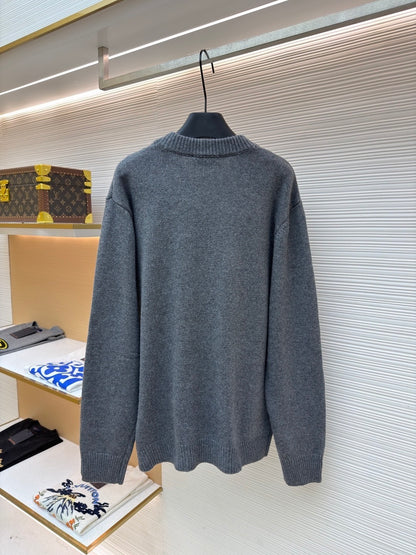 Gucci Knit Wool Sweater with Embroidery "Grey"