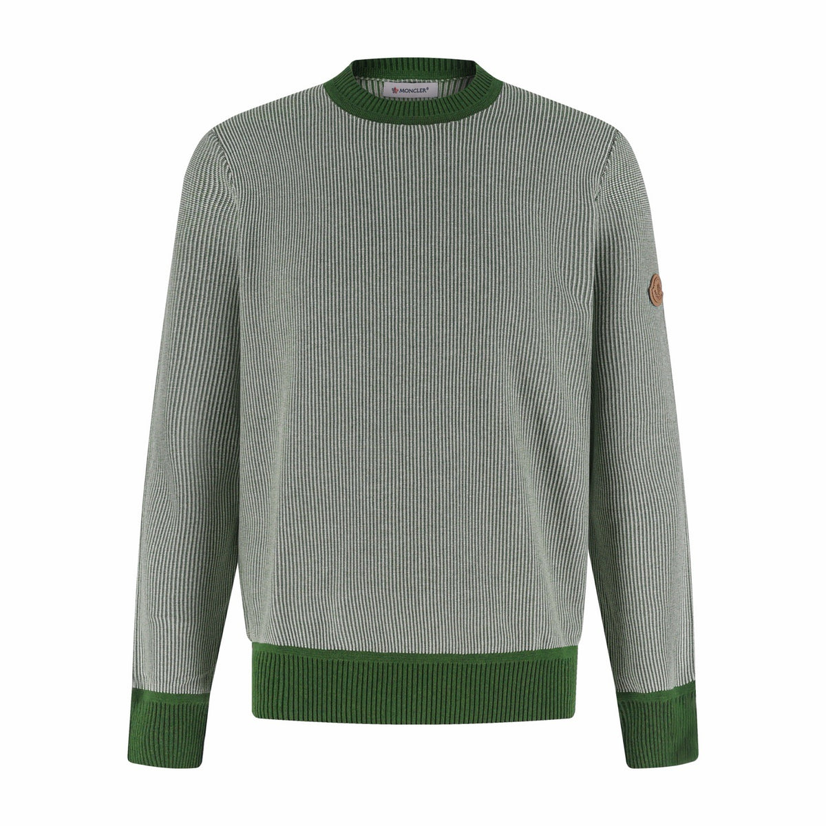 Moncler Leather Logo Cotton Sweater "Dark Green"
