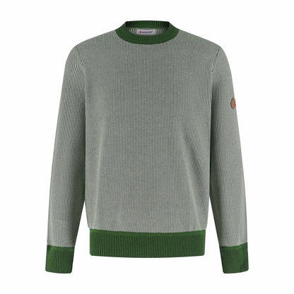 Moncler Leather Logo Cotton Sweater "Dark Green"