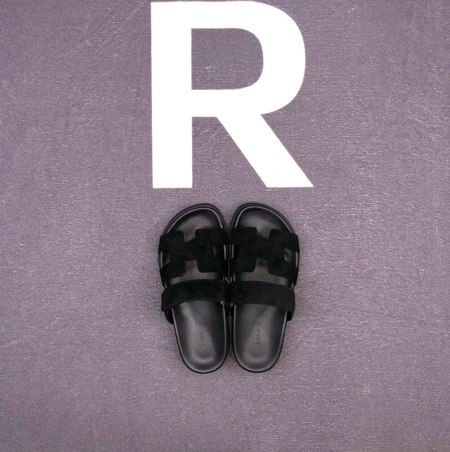 Hermes Chypre Sandals "Black Suede"