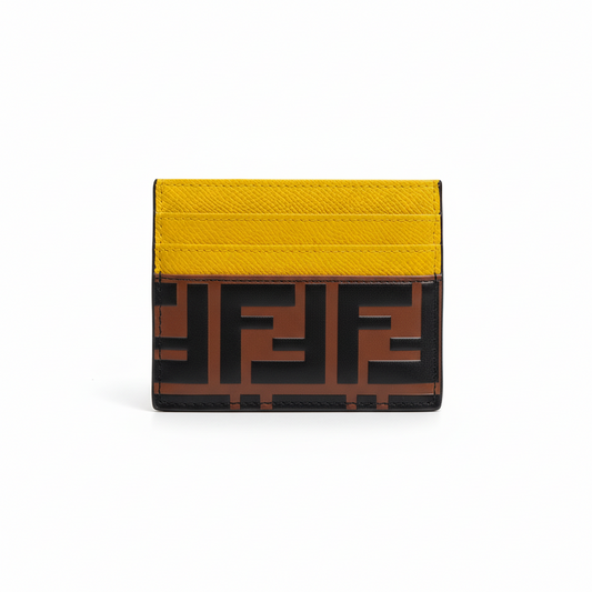 Fendi FF Logo Leather Card Holder
