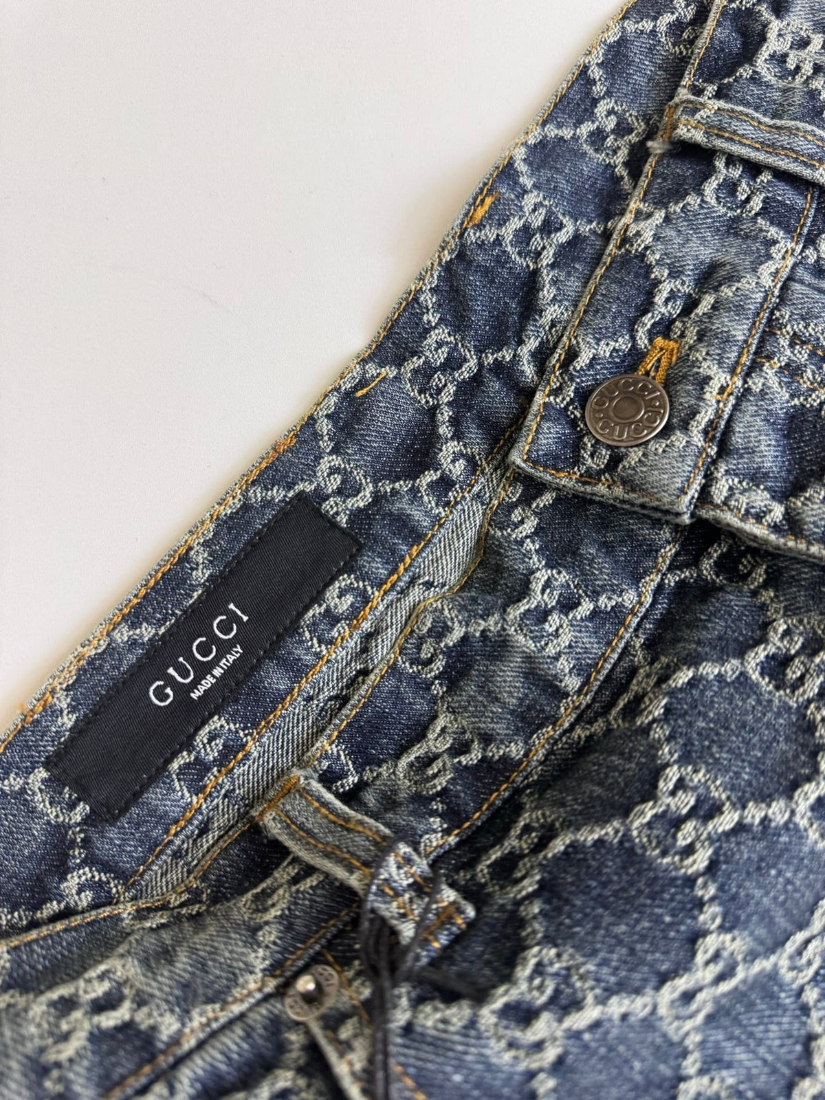 Gucci GG Cotton Denim Jacquard Shorts