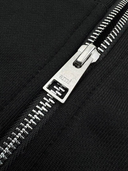 Ami Paris Zip-Up Hoodie "Black"