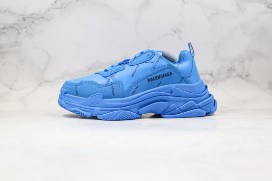 Balenciaga Triple S "Blue-All Over Logo"