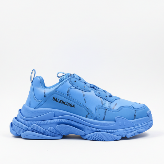 Balenciaga Triple S "Blue-All Over Logo"