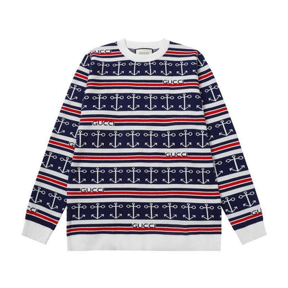 Gucci Navy Sweater "White-Blue-Red"
