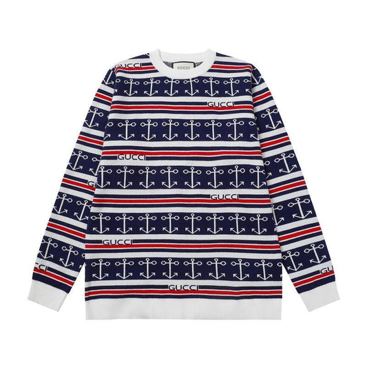 Gucci Navy Sweater "White-Blue-Red"